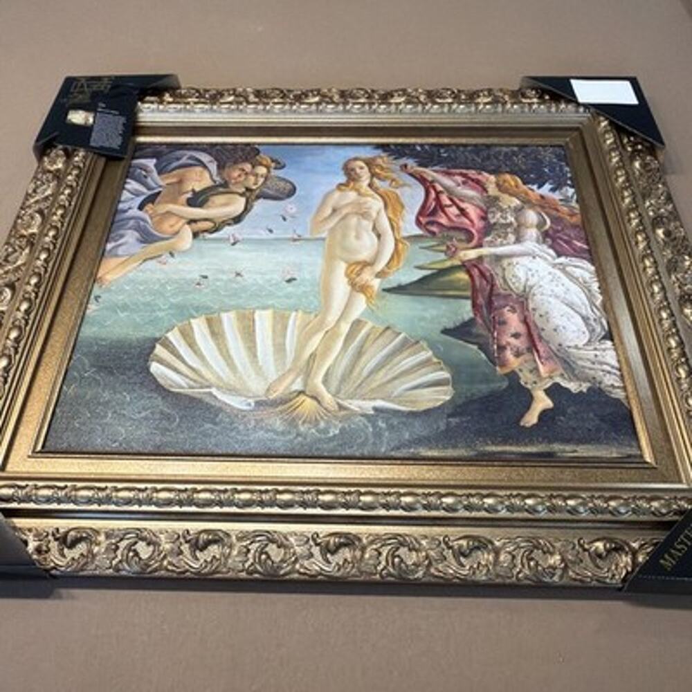 Botticelli Birth of Venus Renaissance Fine Art 27x24 Wood Frame Hand Painted